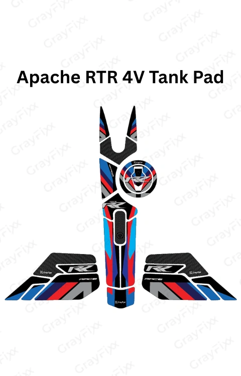 Apache RTR 4V Full Tank Pad with Knee Pad | Full Tank Pad Compatible with Apache RTR 4V, Premium Finish, Waterproof, Pack of 1